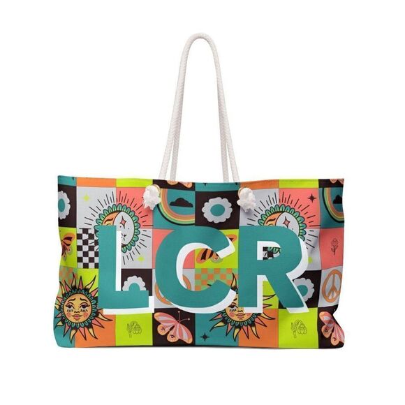 Personalized Bag, Weekender Bag, Custom Bag, Monogram Bag, Celestial Sun Moon, W - Picture 2 of 10